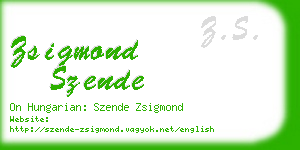 zsigmond szende business card